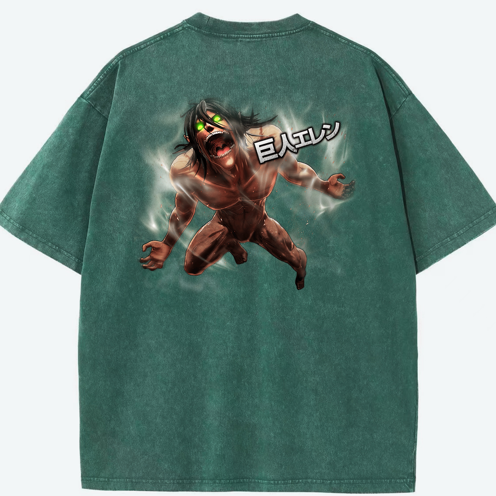 （画像用） 進撃の巨人 Attack on Titan 綿100% ヴィンテージ風 半袖Tシャツ（背面プリント）